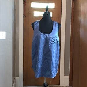 Gap blue shiny pocket tank with embellishments